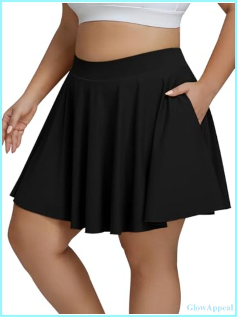 Plus Size Tennis Skirt High Waisted Knee Length Skorts 4 Pockets Golf Skirts